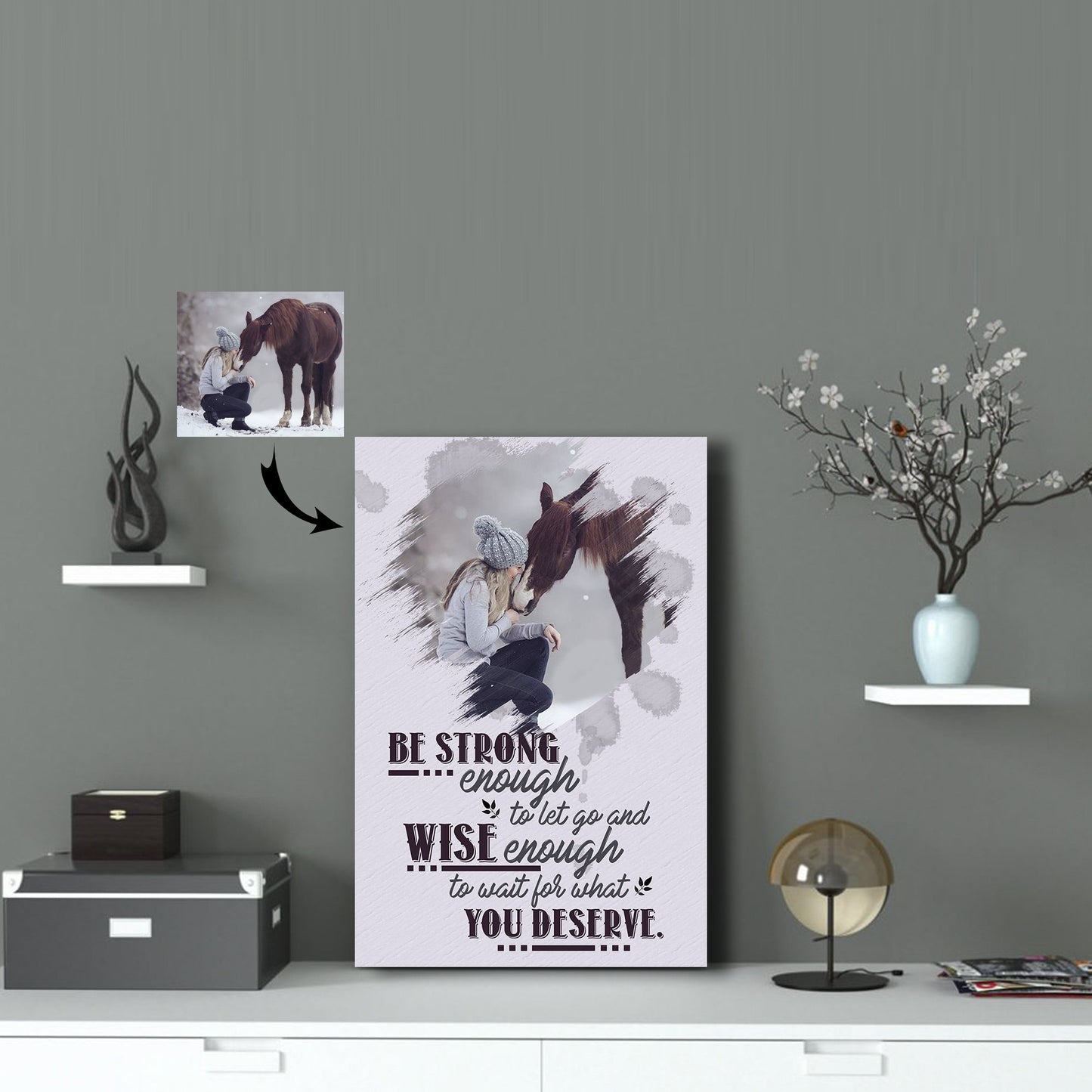 Wise Enough To Wait For What You Deserve Horse Custom Canvas Print