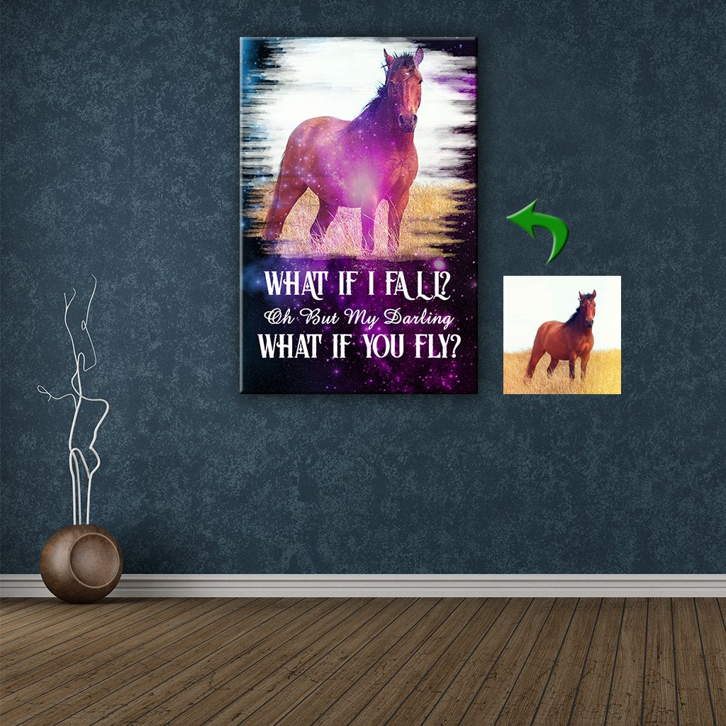 What If I Fall - What If You Fly Horse Custom Canvas Print