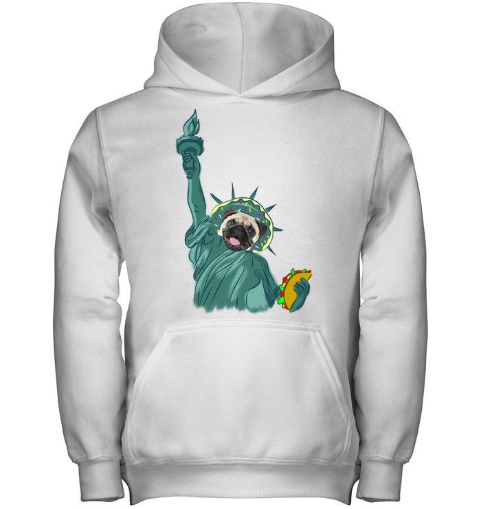 Independence Day With A Donut Pug T Shirts V1