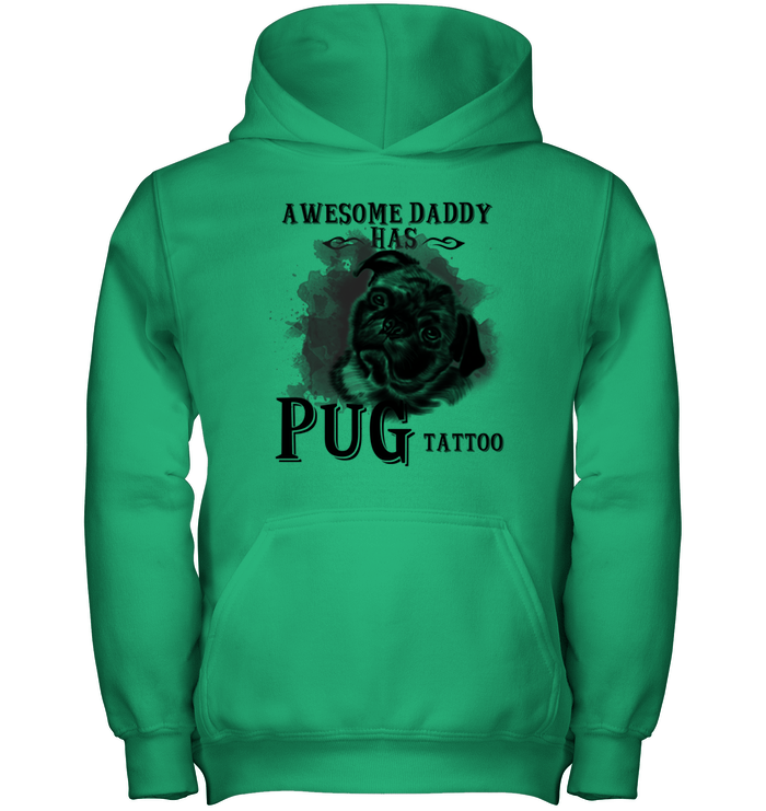 Awesome Daddy Has Pug Tattoo Dad T Shirts