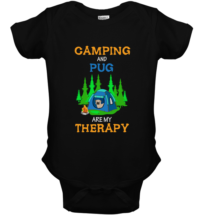 Camping And Pug Are My Therapy T Shirts