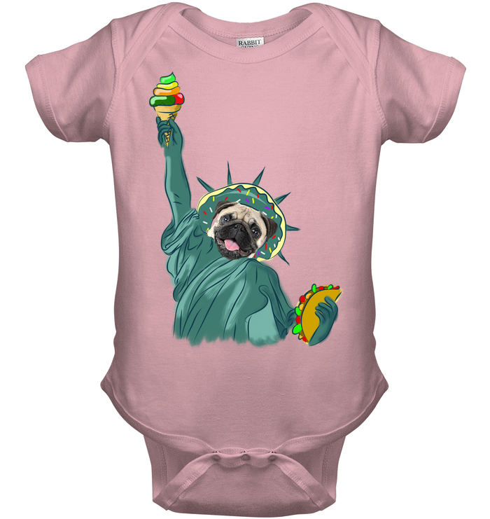 Independence Day With A Donut Pug T Shirts V2