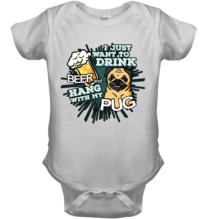 I Just Want To Drink Beer Pug T Shirts