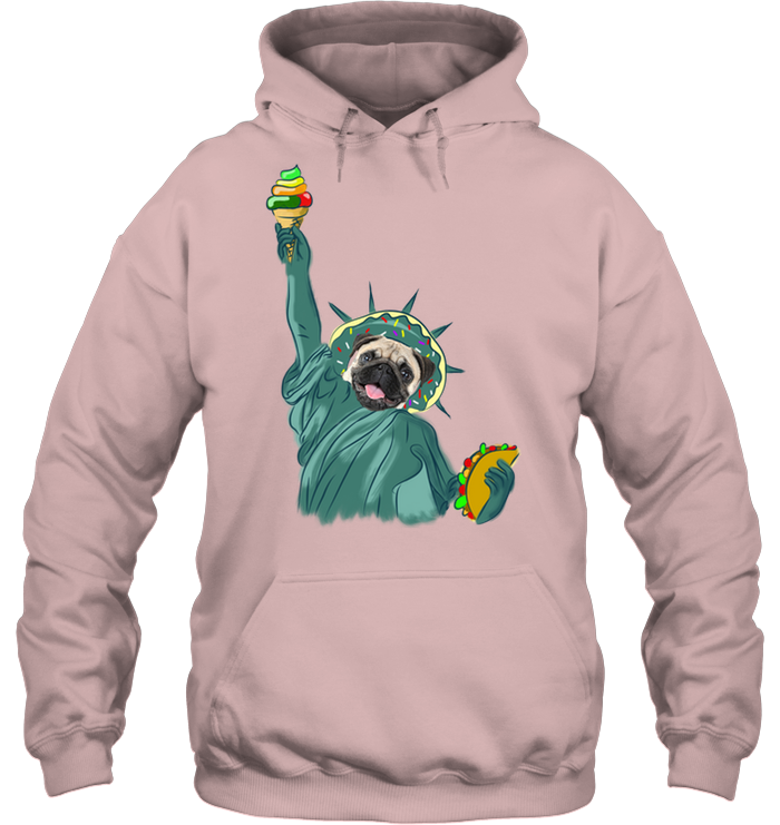 Independence Day With A Donut Pug T Shirts V2