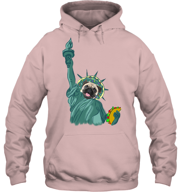Independence Day With A Donut Pug T Shirts V1