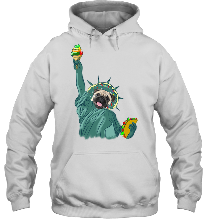 Independence Day With A Donut Pug T Shirts V2