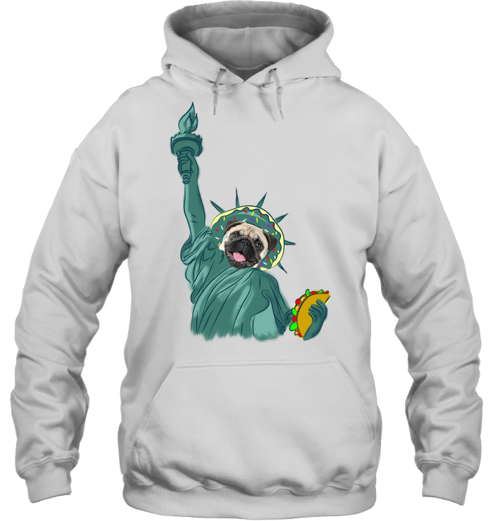 Independence Day With A Donut Pug T Shirts V1