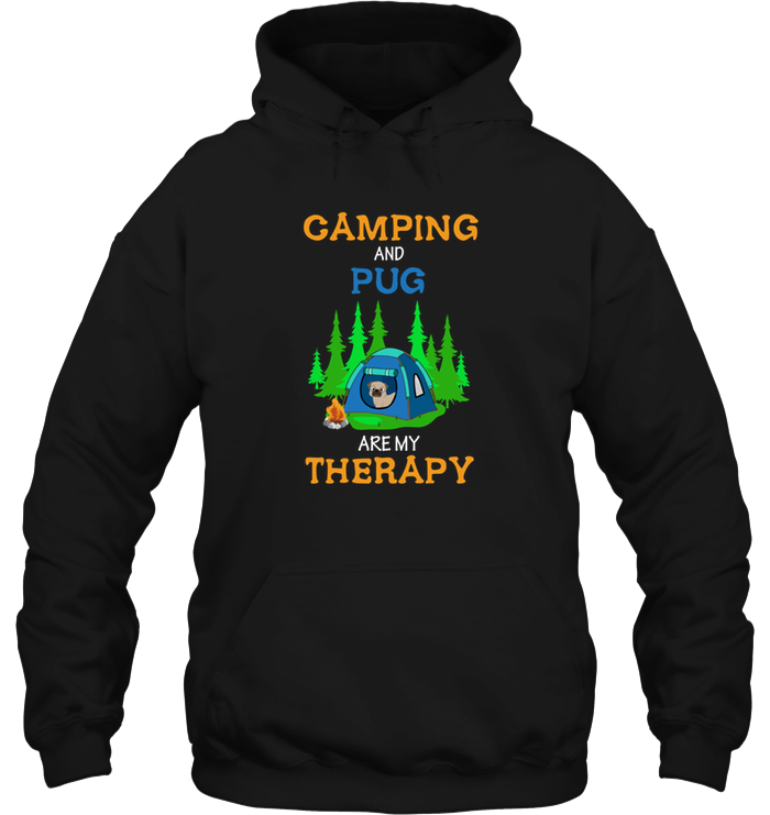 Camping And Pug Are My Therapy T Shirts