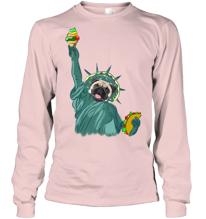 Independence Day With A Donut Pug T Shirts V2