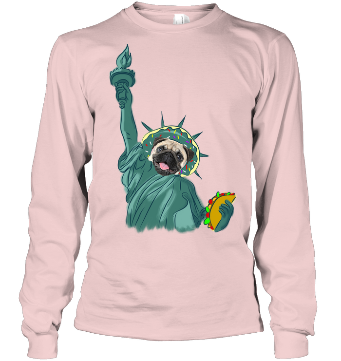 Independence Day With A Donut Pug T Shirts V1