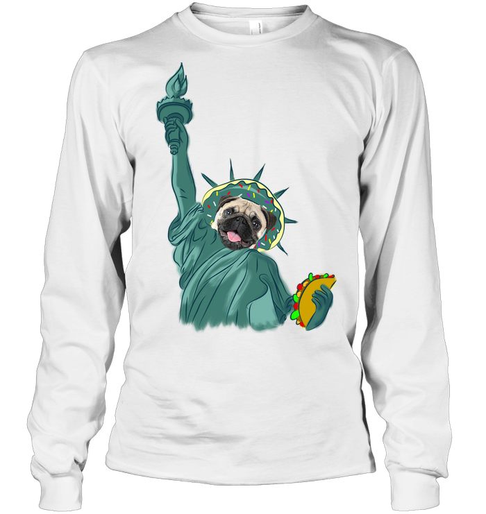 Independence Day With A Donut Pug T Shirts V1