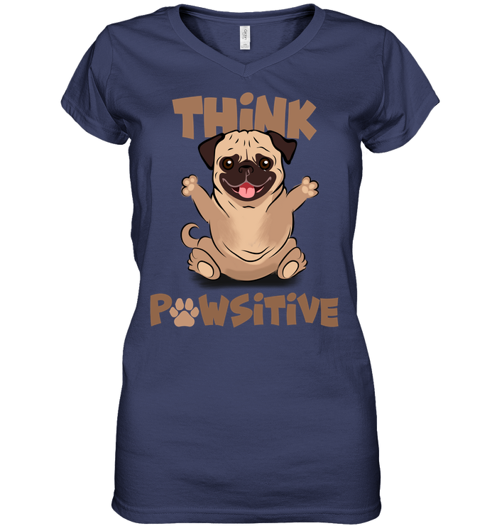 Think Pawsitive Pug T Shirts