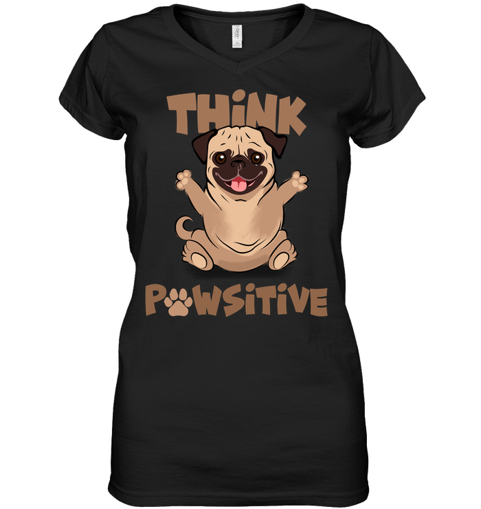 Think Pawsitive Pug T Shirts