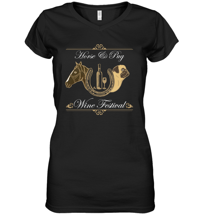 Horse And Pug - Wine Festival T Shirts