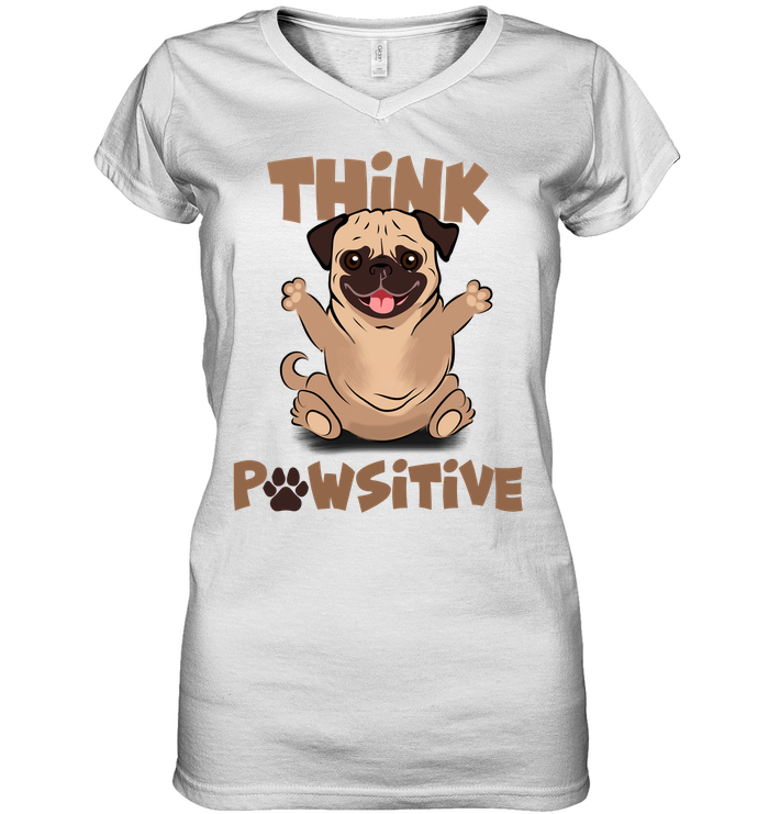 Think Pawsitive Pug T Shirts