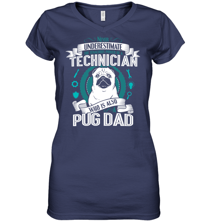 Pug Technician Dad T Shirts