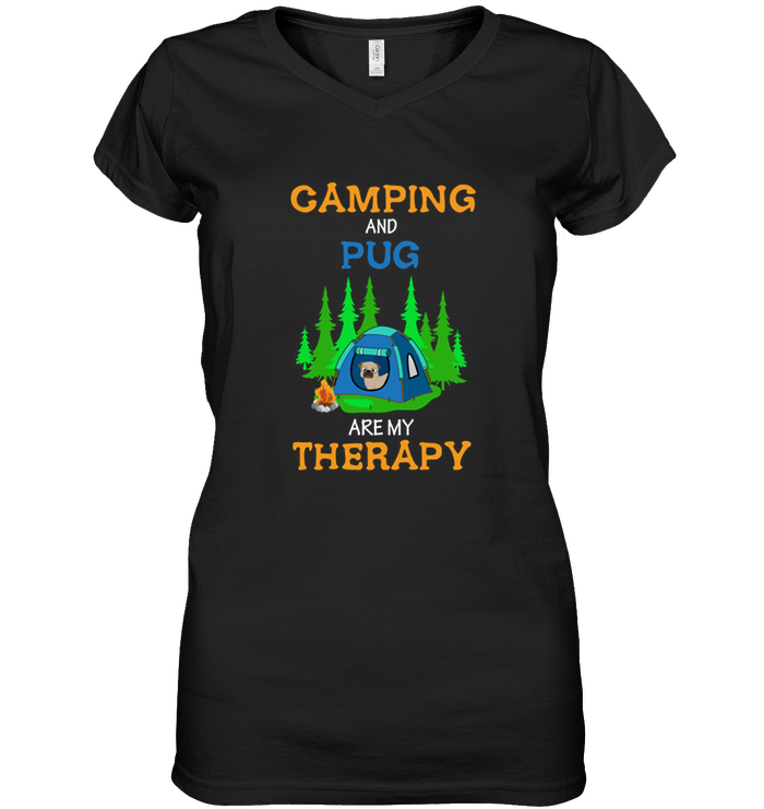Camping And Pug Are My Therapy T Shirts