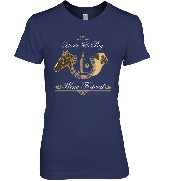 Horse And Pug - Wine Festival T Shirts