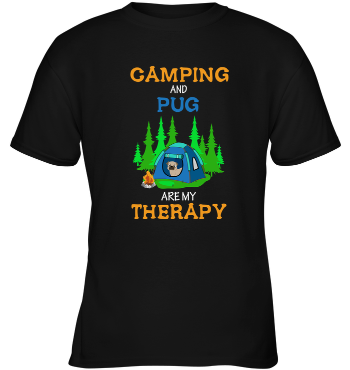 Camping And Pug Are My Therapy T Shirts