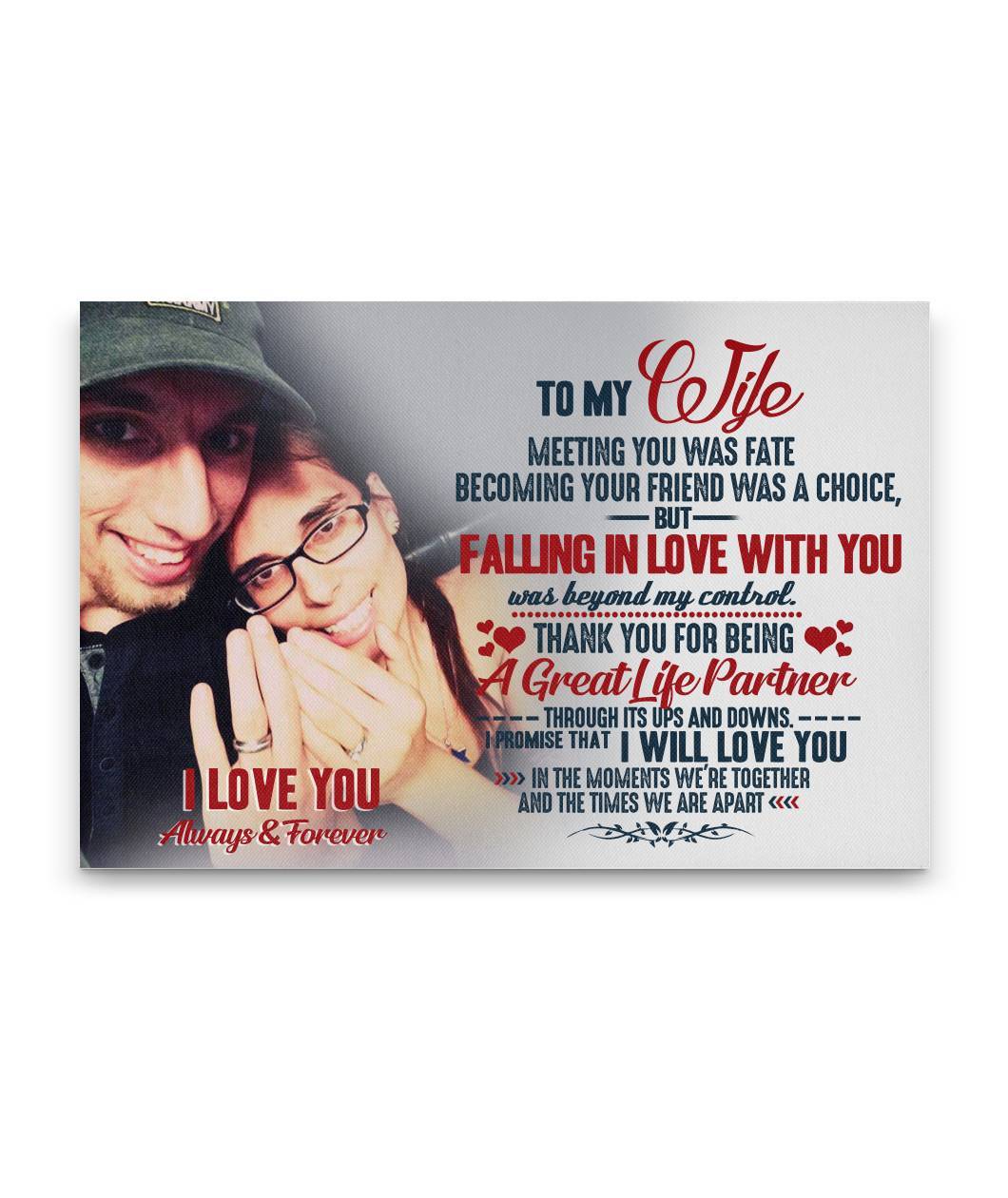 Meeting You Was Fate - Love Happy Couple Canvas Print