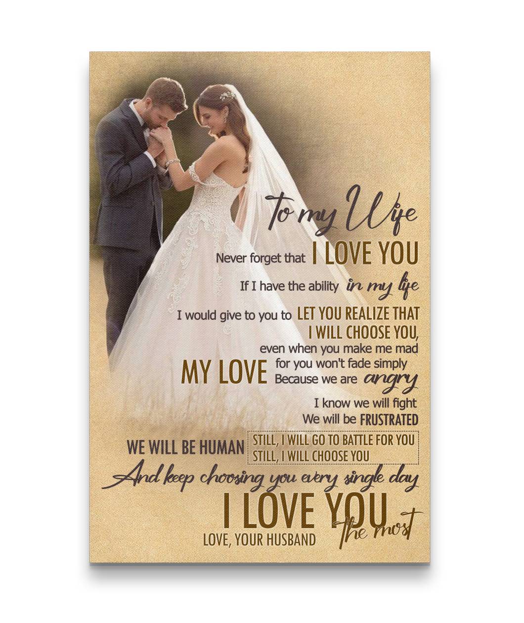 Never Forget That I Love You Couple Custom Canvas Print