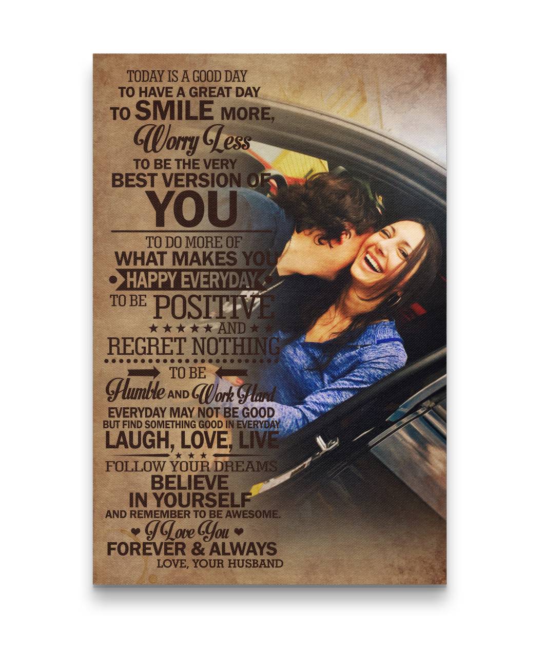 Today Is A Good Day - Love Forever And Always Sweet Happy Couple Canvas Print