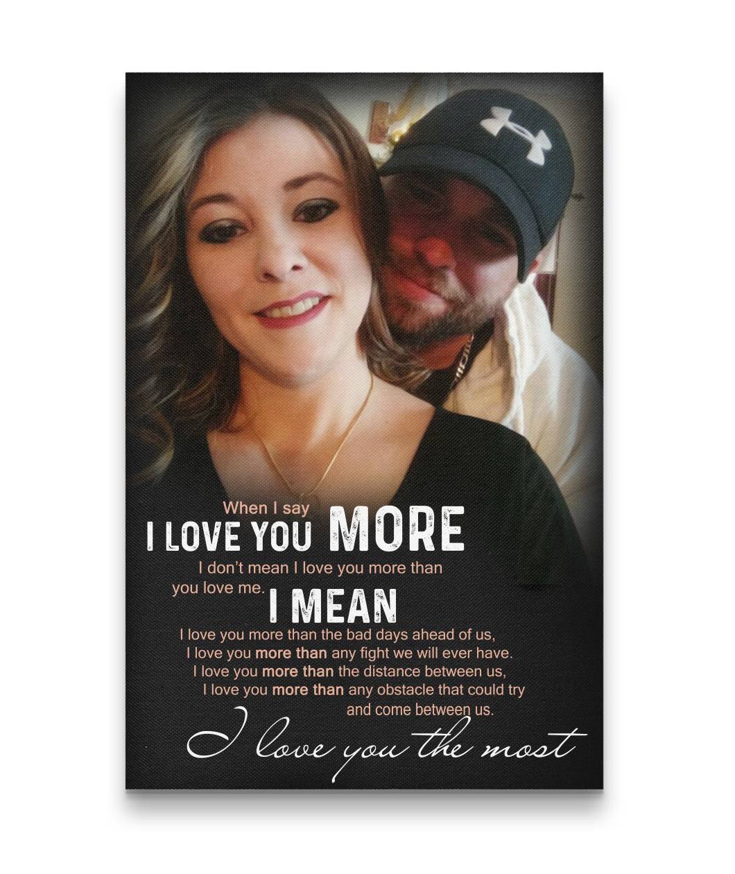 Sweet Love Couple - I Love You More Mean I Love You The Most Canvas Print