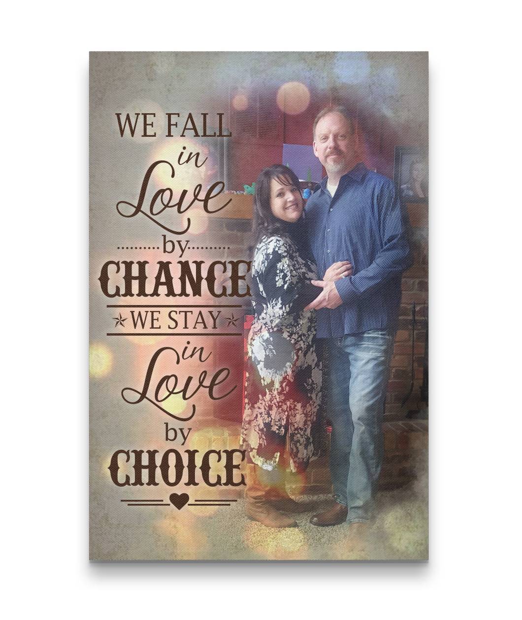 We Stay In Love By Choice Light Couple Hugging Canvas Print