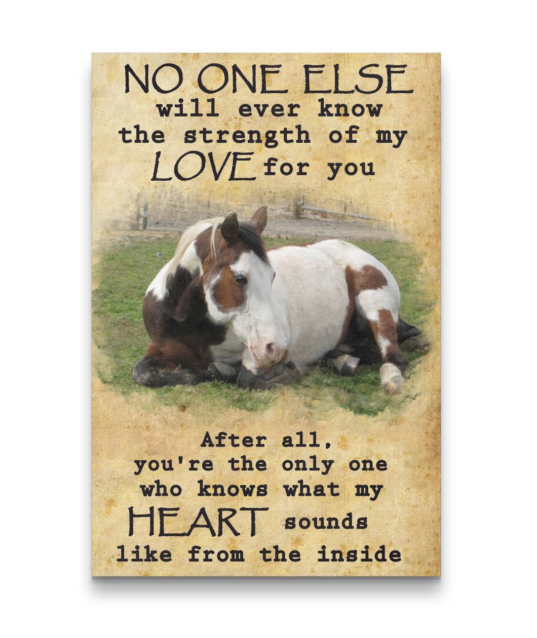No One Know The Strength Of My Love For You Horse Custom Canvas Print