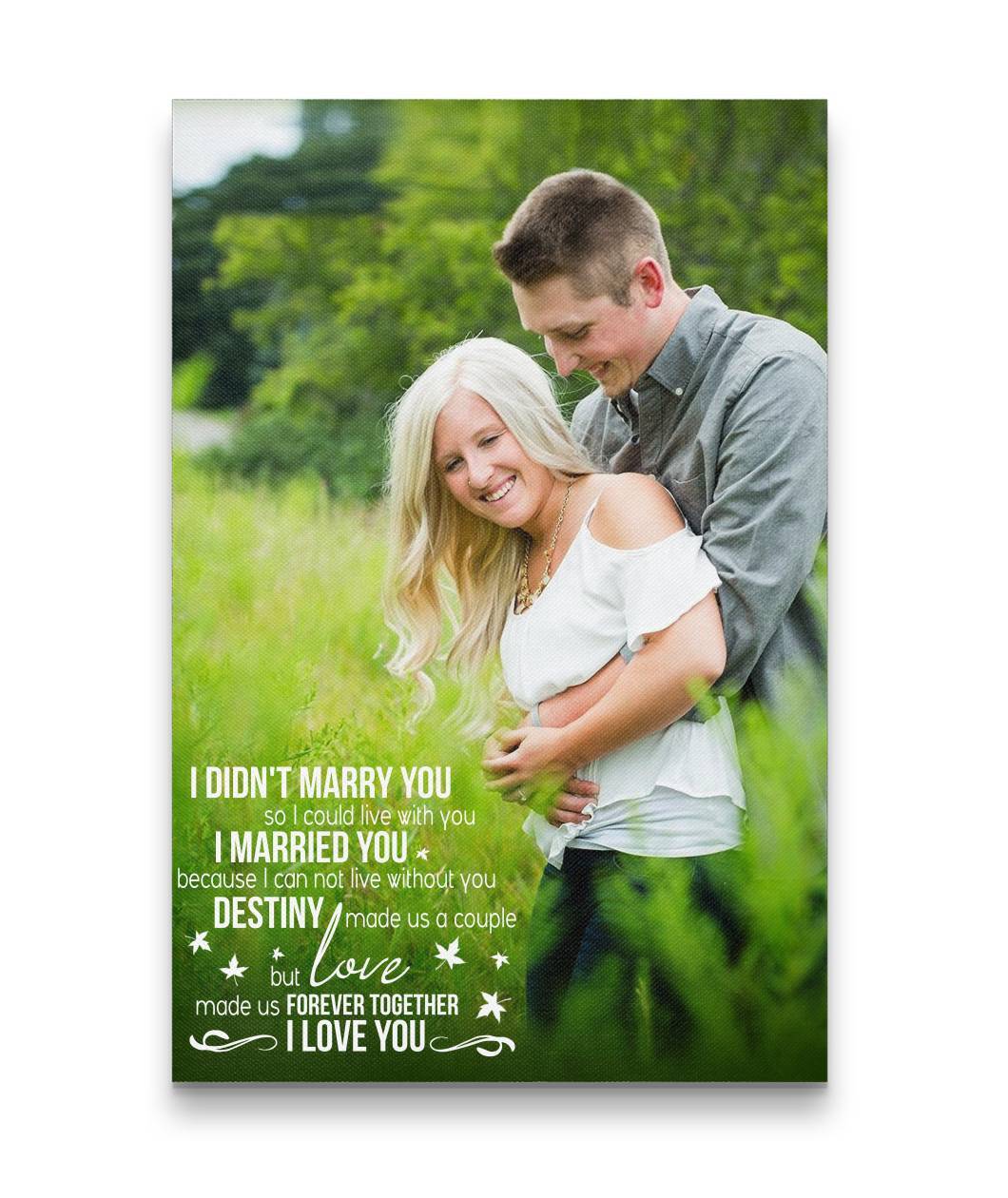 Marriage Anniversary Gift Custom Canvas Print - Destiny Made A Happy Couple