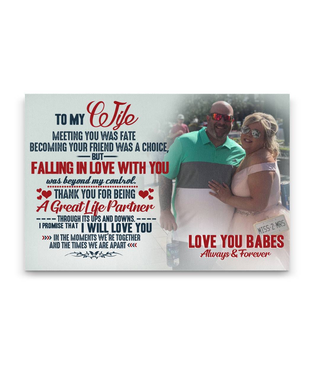 Love You Babes Custom Canvas Print