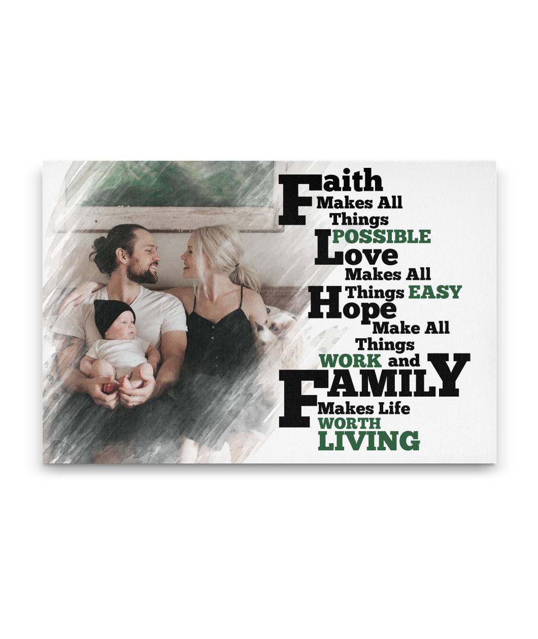 Husband Wife Custom Canvas Print - Love Makes All Things Easy