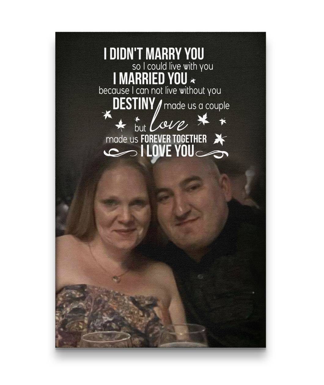 Love Made Us Forever Together Couple Cool Brown Background Canvas Print