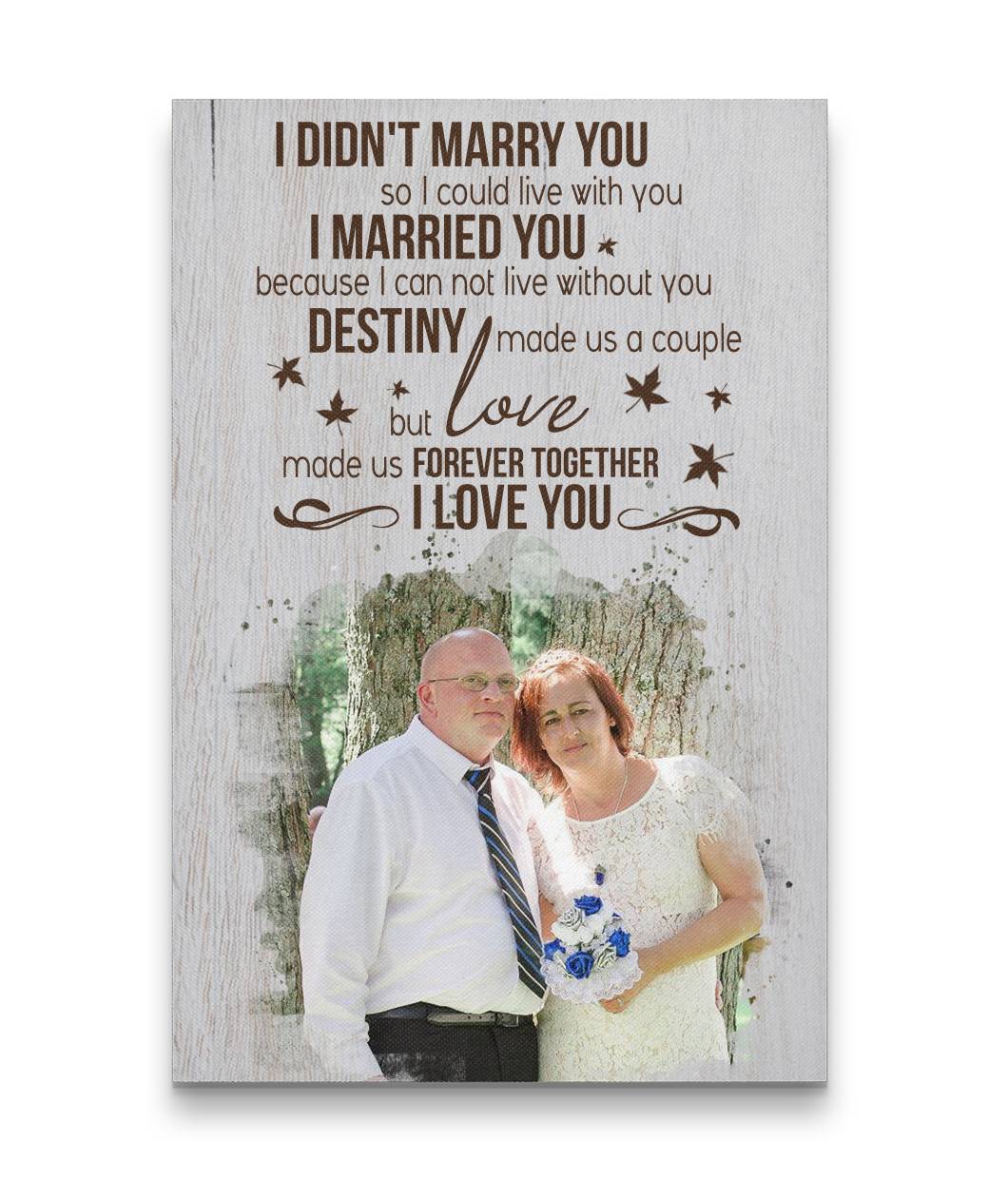 Love Made Us Forever Together Couple In White Wedding Canvas Print
