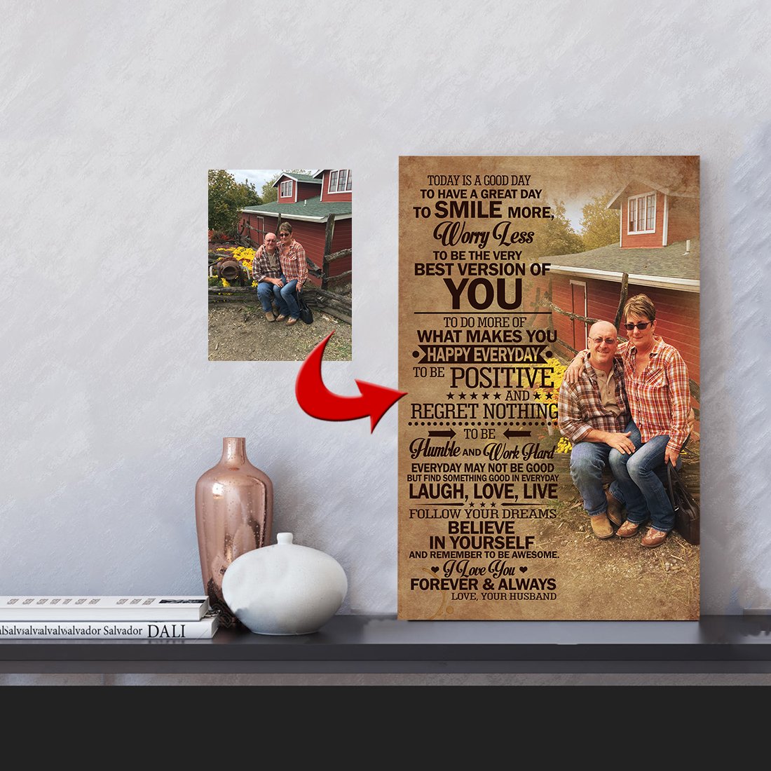 Today Is A Good Day Sweet Couple Custom Canvas Print