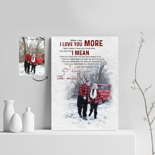 I Love You The Most Husband And Wife Smile Walking Canvas Print