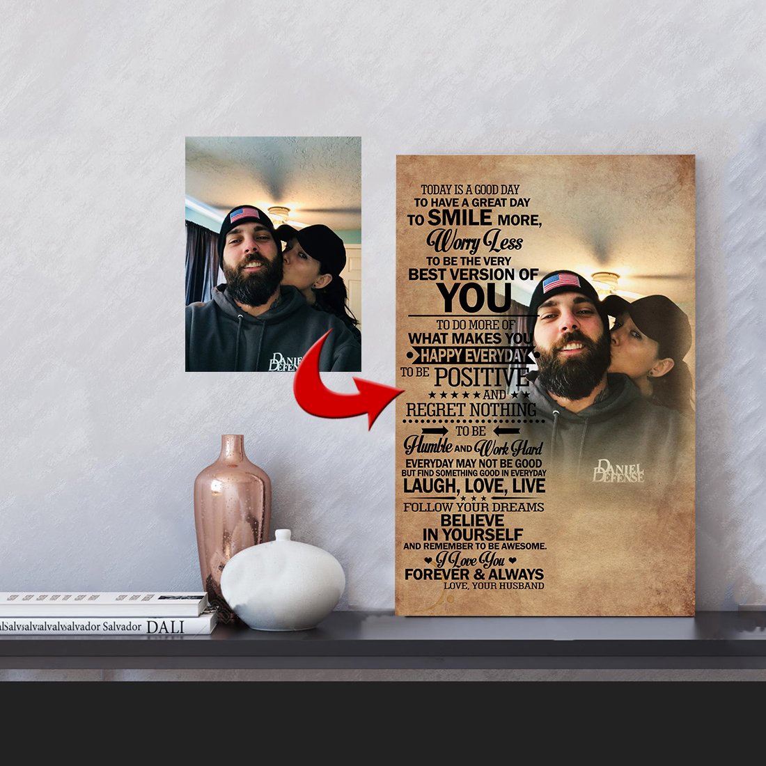 Today Is A Good Day Sweet Couple Custom Canvas Print