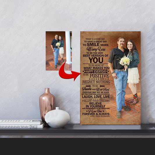 Today Is A Good Day Sweet Couple With Flowers Canvas Print