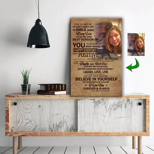 Today Is A Good Day - Smile More - Worry Less Couple Canvas Print