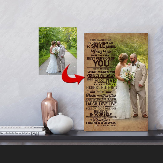 Today Is A Good Day Happy Wedding Couple Canvas Print