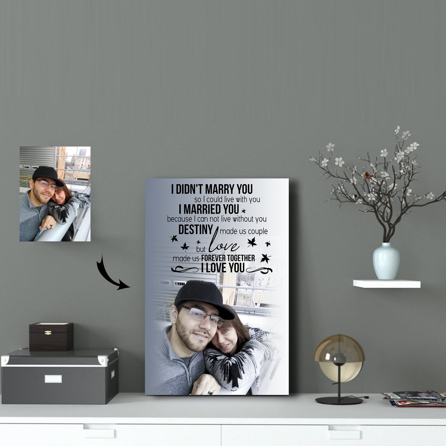 Love Made Us Forever Together Sweet Smiling Couple Canvas Print