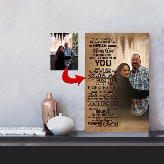 Today Is A Good Day Sweet Couple Hugging Canvas Print