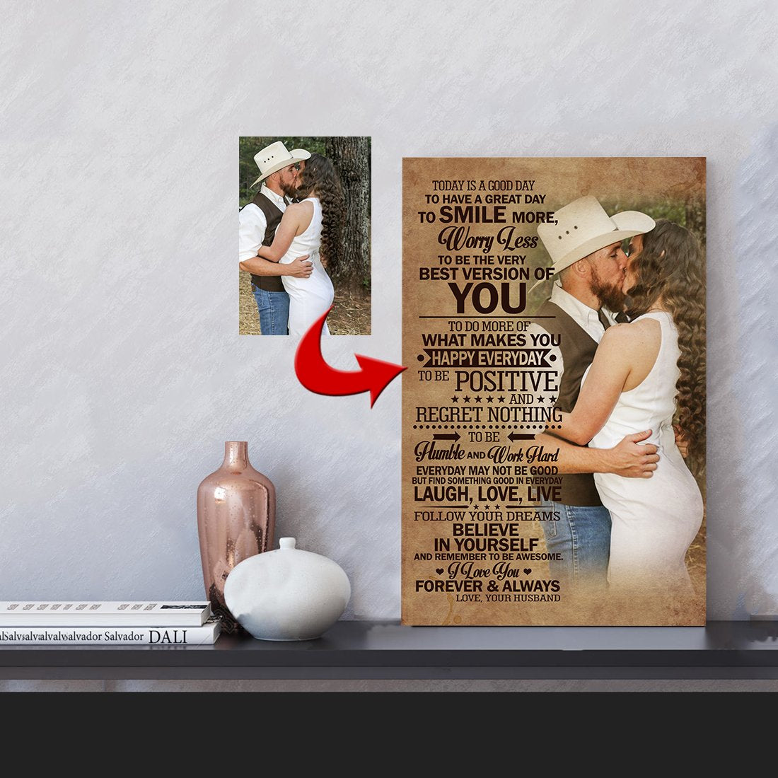 Today Is A Good Day Sweet Couple Hugging Canvas Print