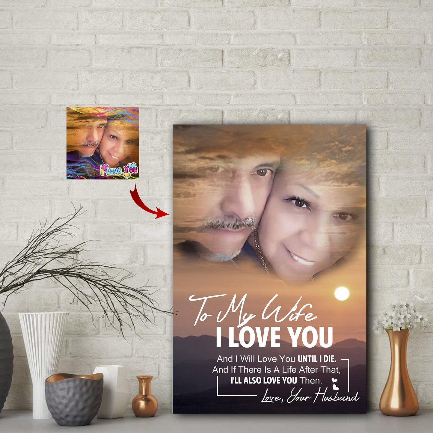 To My Wife - I Will Love Until I Die Custom Canvas Print
