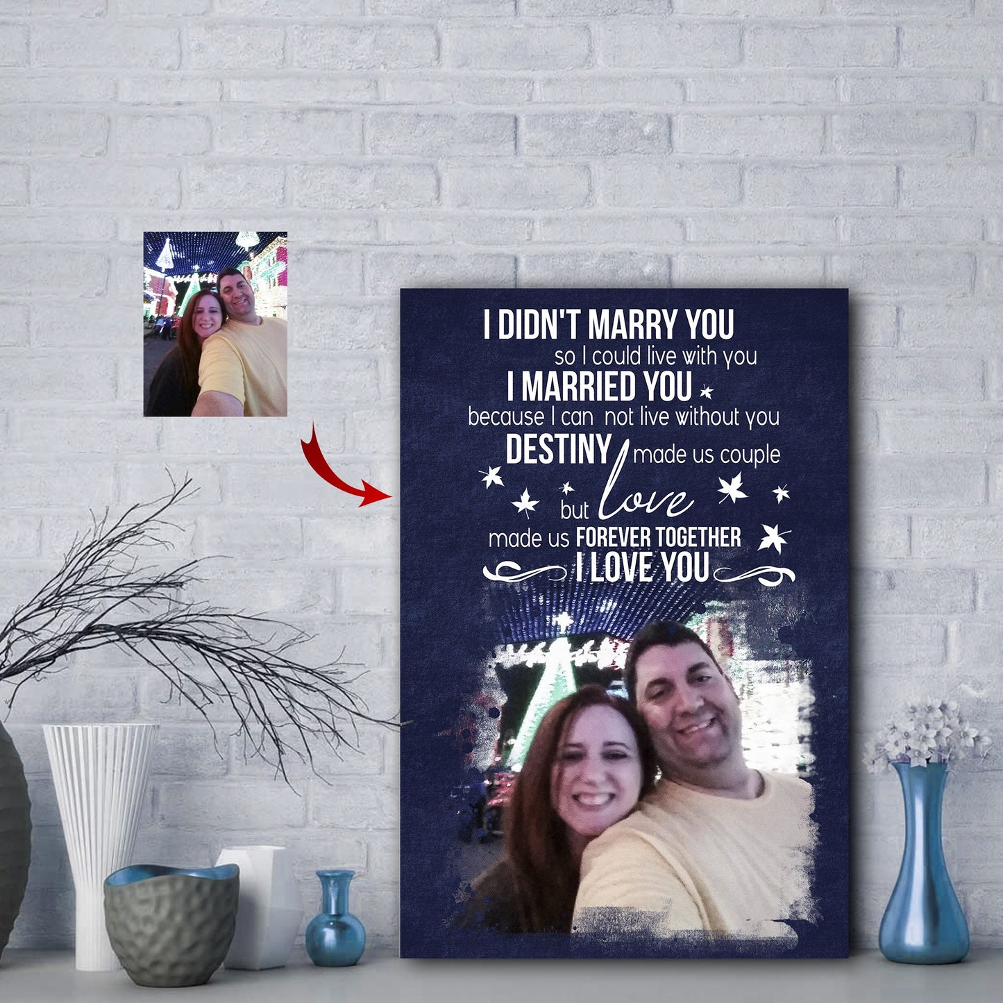 Love Made Us Forever Together Couple Custom Canvas Print