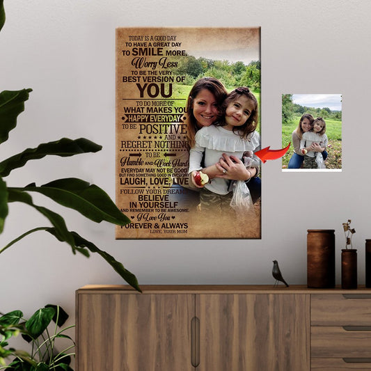 Today Is A Good Day - Smile More And Worry Less Mother And Daughter Canvas Print