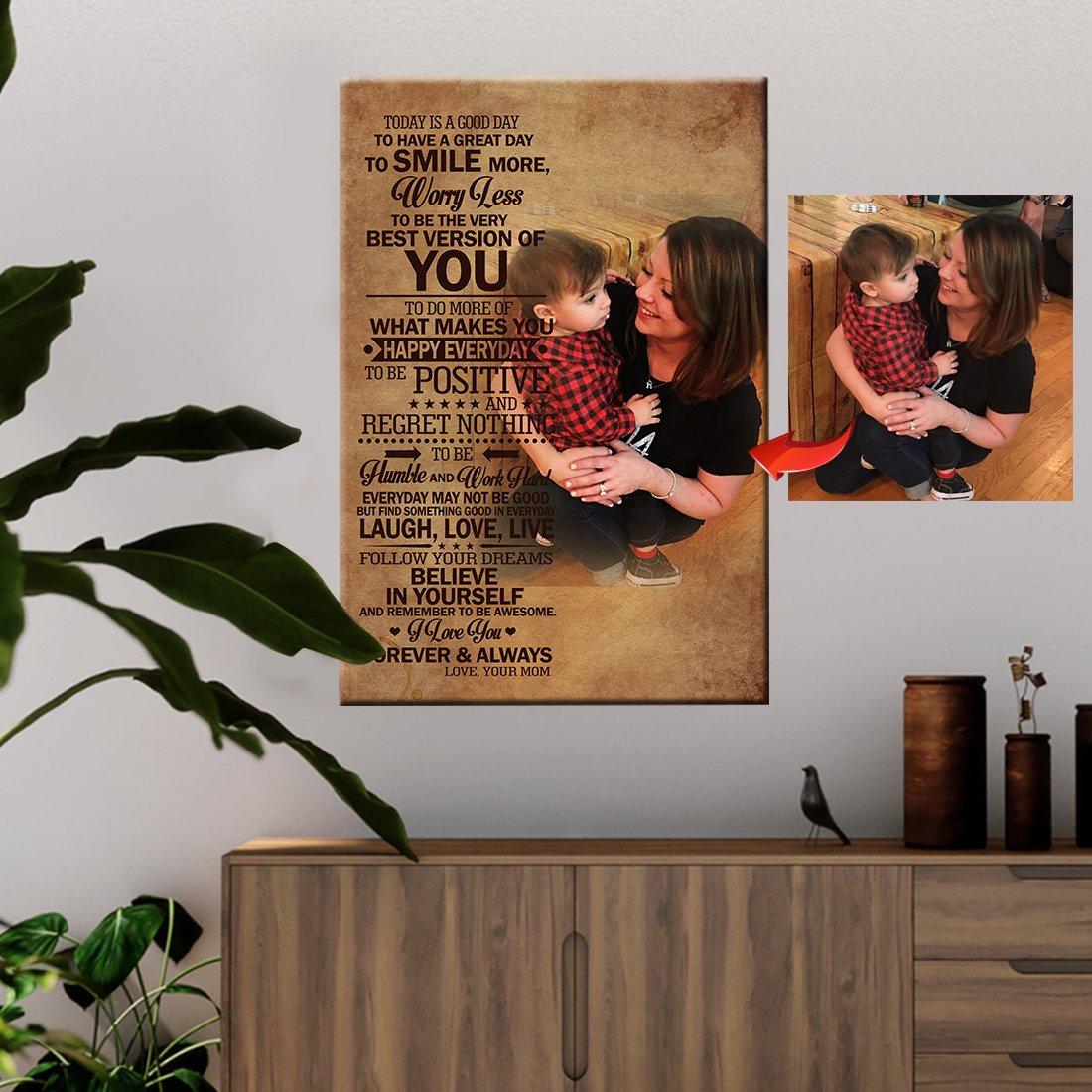 Today Is A Good Day - Smile More And Worry Less Mother Custom Canvas Print