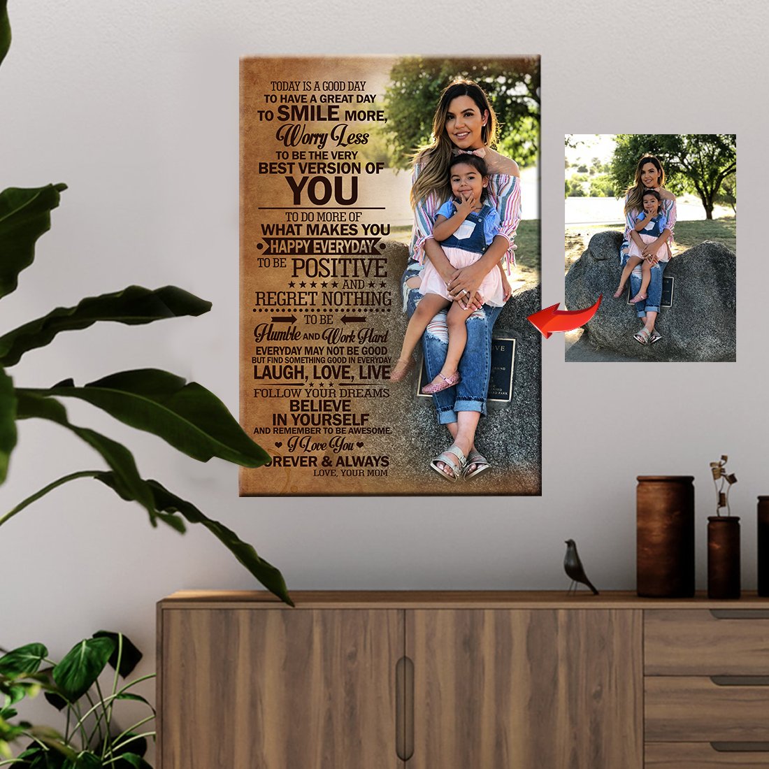 Today Is A Good Day - Smile More And Worry Less Mother Custom Canvas Print