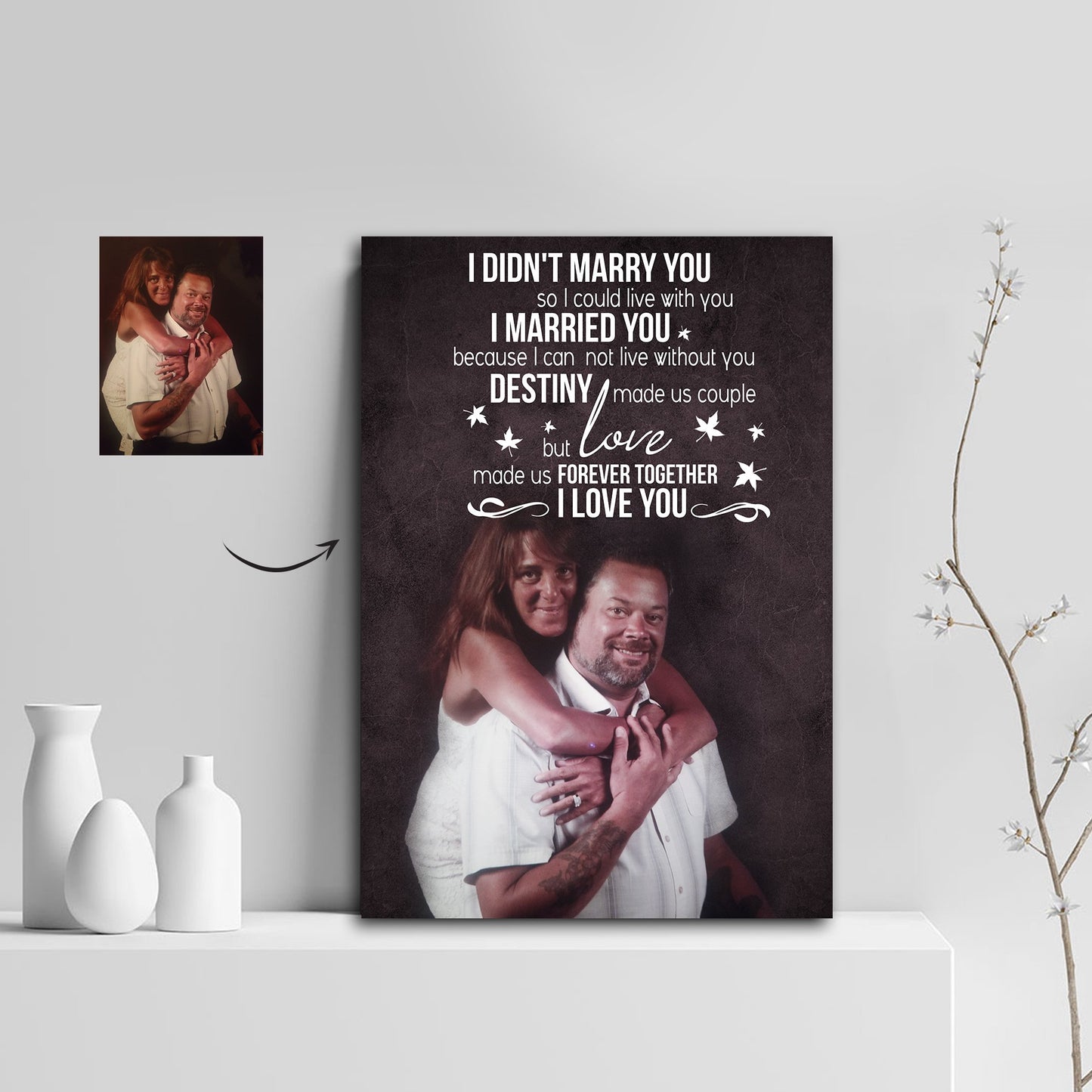 Love Made Us Forever Together Happy Hugging Couple Canvas Print