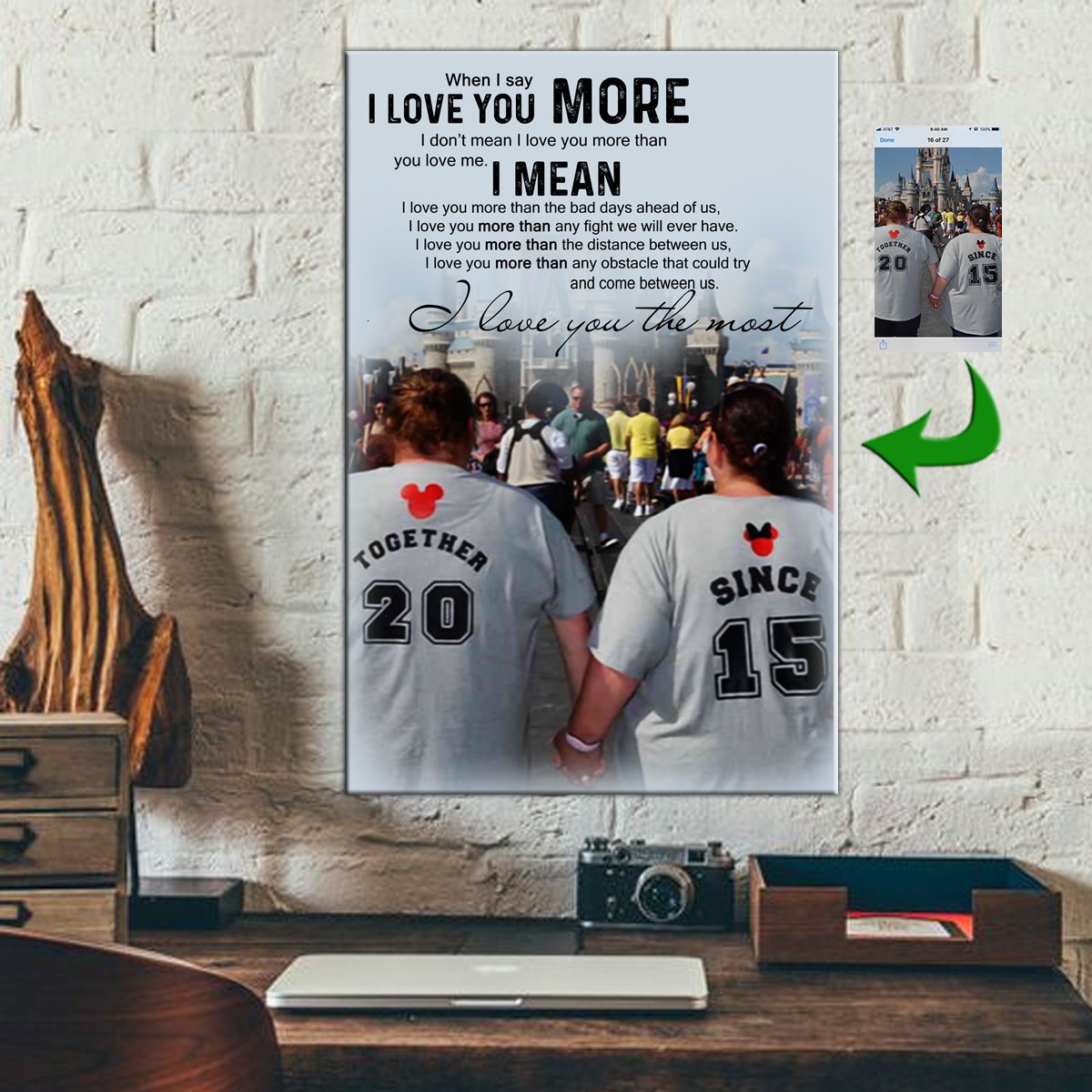 Together Couple I Love You More - I Love You The Most Canvas Print